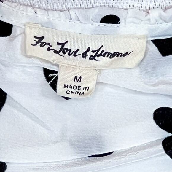 For Love and Lemons Top Heart Pattern Long Sleeve Size M - Picture 3 of 8